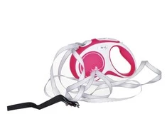 Flexi New Comfort S pavadėlis šunims iki 15kg juostinis 5m raudonos spalvos