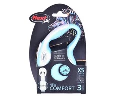 Flexi New Comfort XS pavadėlis šunims iki 12kg juostinis 3m žydros spalvos