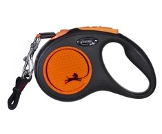 Flexi New Neon M pavadėlis šunims iki 25kg juostinis 5m oranžinės spalvos