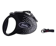 Flexi FLEXI Glam Splash Crystal pavadėlis, M TWE 5 m, juoda