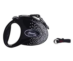 Flexi FLEXI Glam Splash Crystal pavadėlis, M TWE 5 m, juoda
