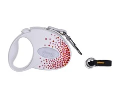 FLEXI Glam Splash Orient su Swarovski kristalais S - Dog Ištraukiamas švinas - 3 m - baltas