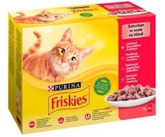 Purina Nestle Kačių Maistas - Friskies Mėsos Mišinio Drėgnas Kačių Maistas 12 x 85 g