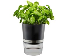 Vazonas - GEFU BOTANICO Laisvai Stovintis Plastikinis, Nerūdijančio Plieno, 0.5L Vandens Bakas, Juodas