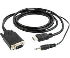 Gembird A-HDMI-VGA-03-10 video cable adapter 3 m HDMI + 3.5mm VGA (D-Sub) Juodas