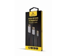 GEMBIRD Active 4K HDMI kištukas su DisplayPort kištuku adapterio kabelis 2m juodas