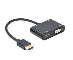 GEMBIRD HDMI male to HDMI female + VGA female + audio adapter cable juodas