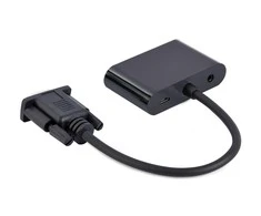 GEMBIRD VGA to HDMI + VGA adapter cable 0.15m juodas