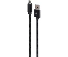 Gembird CCDB-mUSB2B-AMBM-6 Medvilninis pintas Micro-USB laidas su metalinėmis jungtimis, 1,8 m, juodas