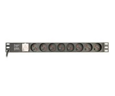 GEMBIRD PDU 8x prancūziškas lizdas 1U 10A 3m C14 kištukas