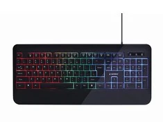GEMBIRD KB-UML-03 Slim Rainbow apšvietimas multimedija klaviatūra juodas US išdėstymas