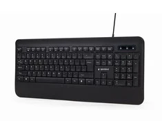 GEMBIRD KB-UML-03 Slim Rainbow apšvietimas multimedija klaviatūra juodas US išdėstymas
