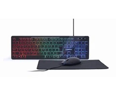 Gembird | 3-in-1 Backlight Desktop Set | KBS-UML-01 | Klaviatūra, Pelė and Pad Set | su laidu | su pele | US | Juodas