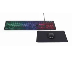 Gembird | 3-in-1 Backlight Desktop Set | KBS-UML-01 | Klaviatūra, Pelė and Pad Set | su laidu | su pele | US | Juodas