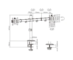 Gembird MA-D2-01 monitoriaus laikiklis / stovas 17" - 32"