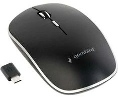 GEMBIRD MUSW-4BSC-01 Silent Optinė belaidė pelė juodas Type-C imtuvas