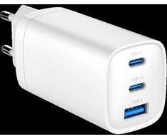 Gembird GaN USB QC3.0 27W 2xType-C max 65W balta