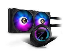 GIGABYTE AORUS WATERFORCE 280LIQUID CPU COOLER su ARGB ekranu