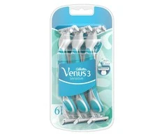 Gillette Venus 3 Sensitive Vienkartiniai Skustuvai Moterims, 6, Vnt. Pakuotė