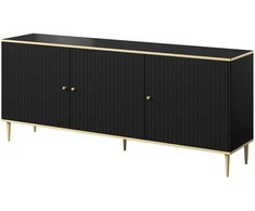 Cama Meble Komoda - Glamour Komoda 180x40x75,5 Cm Juoda Matinė Auksinė