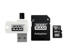 Oem 64GB 100 MB/s Micro SD atminties kortelė Goodram M1A4 - OTG adapteris