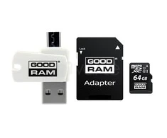 Oem 64GB 100 MB/s Micro SD atminties kortelė Goodram M1A4 - OTG adapteris