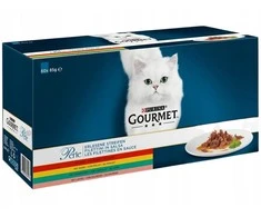 Purina Gourmet Perle Šlapias Maistas Katėms (60x85g) Jautiena, Vištiena, Triušiena, Lašiša