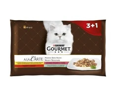 Purina Nestle Drėgnas Kačių Maistas - GOURMET A la Carte Vištiena Ir Jautiena 4 x 85 g
