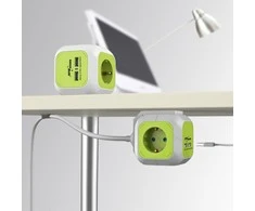 „MagicCube“ keturgubas maitinimo lizdas, 2 USB prievadai, 1,4 m, „GreenBlue“, GB118G, vokiška versija