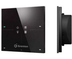 GRENTON SMART PANEL/ 4 TOUCH AREA/ OLED DISPLAY/ TF-BUS/ Juodas GLASS FRONT