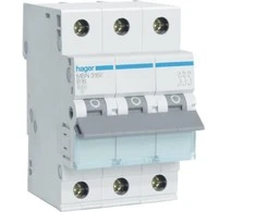 Automatinis jungiklis 6kA, B, 16A, 3P, B16 Hager MBN316E