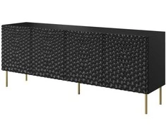 Cama Meble Komoda - HOLE 4-Durų Moderni Matinė Juoda 190x40.5x74.5 cm