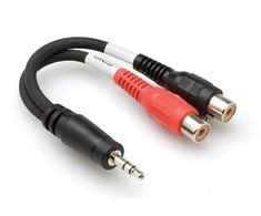 Kabelis Hosa Jack 3.5mm - RCA (Cinch) x2 0.1m juoda (YRA-154)
