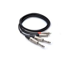 Hosa Kabelio žarnos lizdas 6,3 mm x2 - RCA (Cinch) x2 0,91m sidabrinė (HPR-003X2)