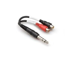 Hosa Kabelio žarnos lizdas 6,3 mm - RCA (Cinch) x2 0,1 m pėdos (YPR-102)