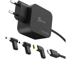 J5 Create J5create - 67 W GaN PD USB-C mini įkroviklis su 3 tipų nuolatinės srovės jungtimi - ES
