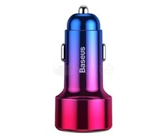 Dėklas Baseus Magic automobilinis įkroviklis USB + USB-C QC 4.0 PD 45W - Raudonas / Mėlynas