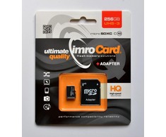 IMRO atminties kortelė Micro SD 256GB 100MB/s class 10 UHS 3 su adapteriu SD