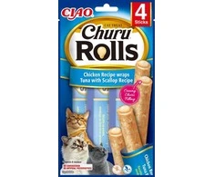 Inaba Churu Cat skanėstas Rolls vištienos tuno šukutės (4 lazdelės) 40g