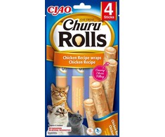 INABA Churu Rolls Vištienos receptiniai įvyniojimai - skanėstai katėms - 4x10 g
