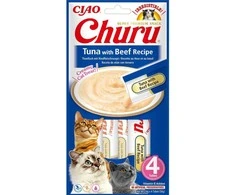 Kačių Skanėstai - Inaba Churu Tunas Su Jautiena, 4x14 g