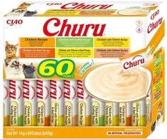 INABA CAT CHURU VARIETIES - vištienos - kačių skanėstai 60 x 14 g