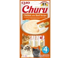 Kačių Skanėstai - Inaba Churu Vištiena su Jautiena 4x14 g