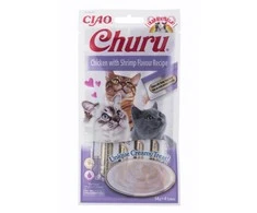 Kačių Skanėstai - Inaba Churu Vištiena Ir Krevetės, 4x14 g