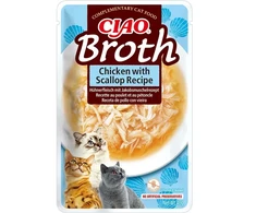 INABA Ciao Broth Troškintas vištienos ir šukučių skonio ėdalas katėms, 1x40 g