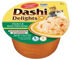 Kačių Skanėstai - Inaba Dashi Delights Vištiena Su Bonito Dribsniais Sultinyje.