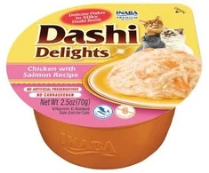 Kačių Skanėstai - Inaba Dashi Delights Vištiena su Lašiša Sultinyje - 70g