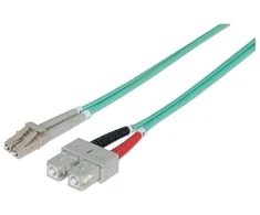 Intellinet Fibre Optic Komutacinis kabelis, OM3, LC/SC, 2m, Aqua, Duplex, Multimode, 50/125 µm, LSZH, Fiber, Lifetime Garantija, Polybag