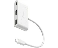 J5 Create USB ŠAKOTĖLIS „Triton j5create JCA379EW-N“ koncentratorius su USB C tipo 5000 Mbit/s Baltas