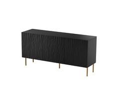 Cama Meble Komoda - Jungle 3 Durų Matinė Juoda Su Auksinėmis Kojomis